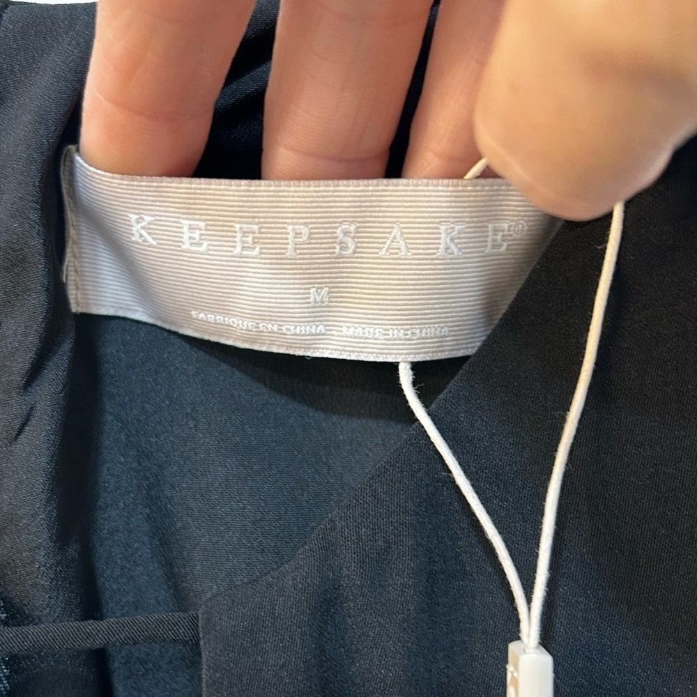 NWT KEEPSAKE the Label No Love Black Knotted Mini Dress Size M Sexy Feminine - Picture 3 of 11